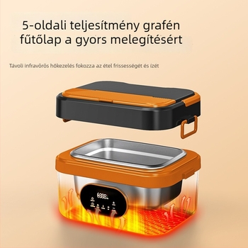 Elebest HC01 Elektromos ebédhordó, 1,3–1,5 L, USB‑tápellátás, 60W, Rozsdamentes acél belső tartály, önmelegítő rendszer levehető bélésével