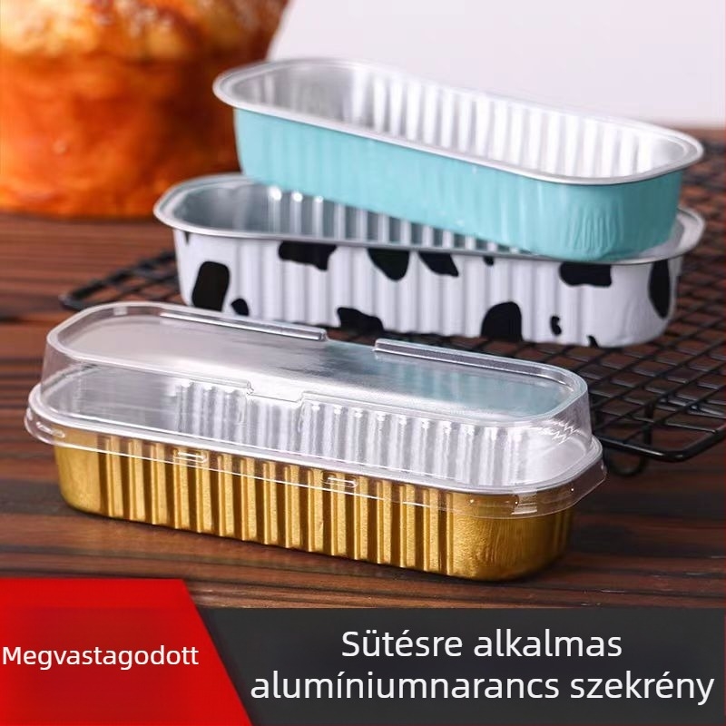 Egyszer használatos sütőtál alumíniumfóliából, téglalap alakú, 200 ml kapacitás, testreszabható, márka Hong Kong Long