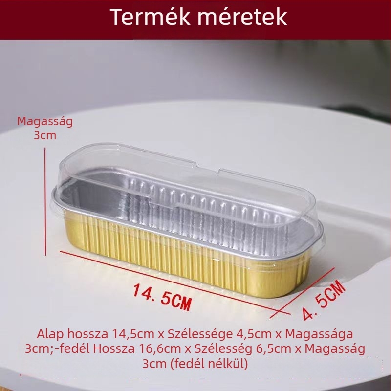 Egyszer használatos sütőtál alumíniumfóliából, téglalap alakú, 200 ml kapacitás, testreszabható, márka Hong Kong Long