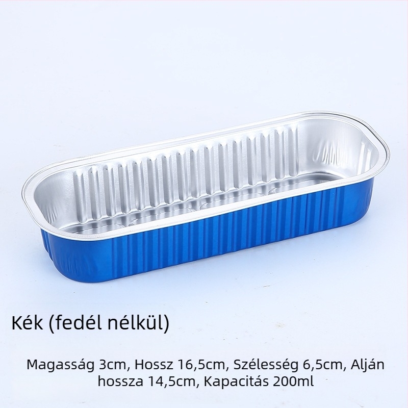 Egyszer használatos sütőtál alumíniumfóliából, téglalap alakú, 200 ml kapacitás, testreszabható, márka Hong Kong Long