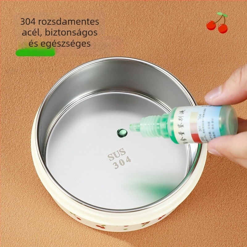 304 rozsdamentes acélból készült szigetelt ebédes doboz fedéllel, mikróhullámú sütőben használható, 301-500 ml