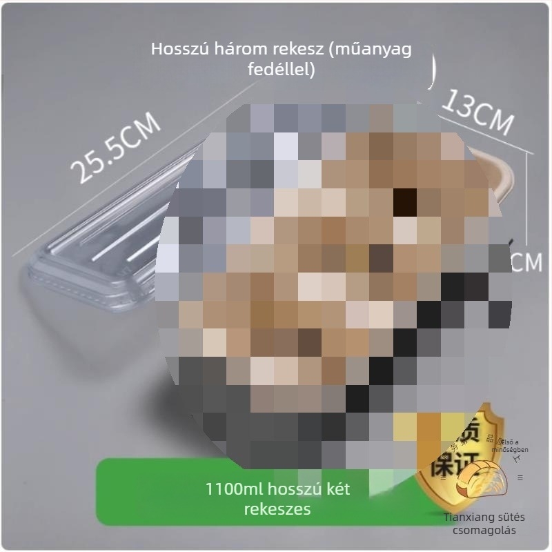 Háromrekeszes desszertes doboz piknikhez joghurt, gyümölcs és sütemény számára — mikrohullámú sütő: Nem; logónyomtatás: Elérhető; testreszabás: Nem; Biológiailag lebomló: Nem