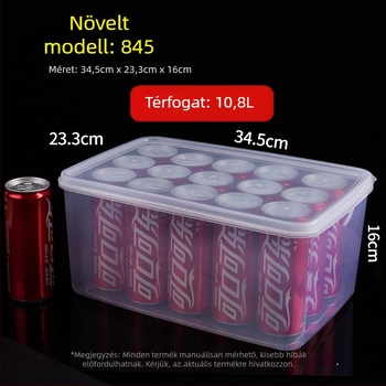 Műanyag négyszögletes élelmiszertároló edény fedéllel, mikrohullámú sütőben használható