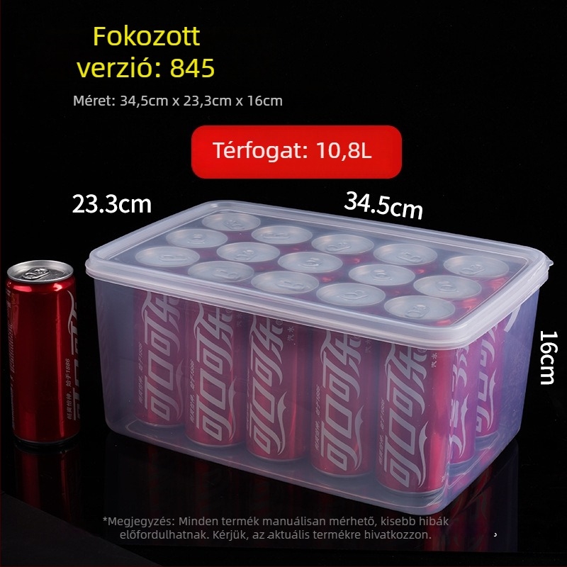 Műanyag négyszögletes élelmiszertároló edény fedéllel, mikrohullámú sütőben használható