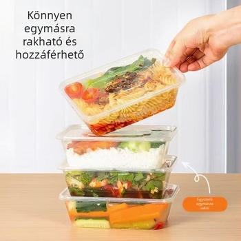 Miaojie egyszer használatos ebédes doboz, PP anyag, egyszerű stílus, nem biodegradálható, csomagolási tömeg 0,126 kg