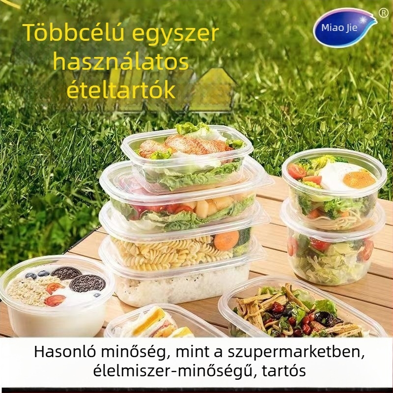 Miaojie egyszer használatos ebédes doboz, PP anyag, egyszerű stílus, nem biodegradálható, csomagolási tömeg 0,126 kg
