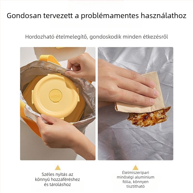 Üvegből készült ebédes doboz, négyzet alakú, mikrohullámú sütőben használható, lezárható a frissesség megőrzése érdekében, kapacitás 1–2 l