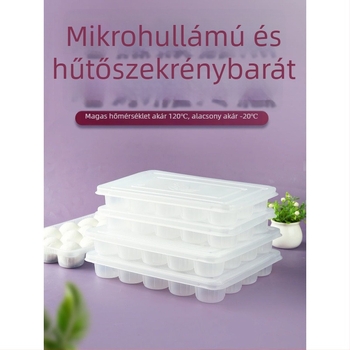 RUNHE Egyszer használatos elválasztott wonton doboz — polipropilén, biológiailag lebomló, mikrohullámú sütőben nem használható, silk-screen logó, testreszabás elérhető