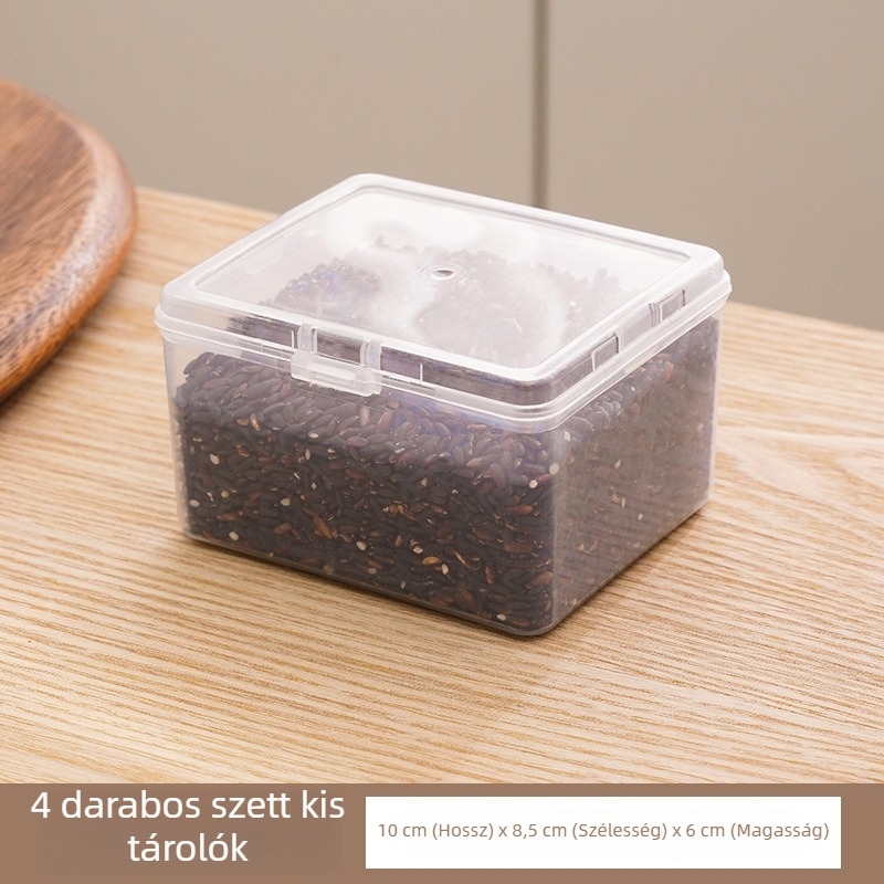 Ebédes doboz PP-anyagból, átlátszó fedéllel és rekeszekkel, mikrohullámú sütőben használható, hordozható