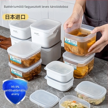 Leves tároló doboz, élelmiszer-minőségű, négyzet alakú, mikrohullámú sütőben használható, 301–500 ml, újrahasználható