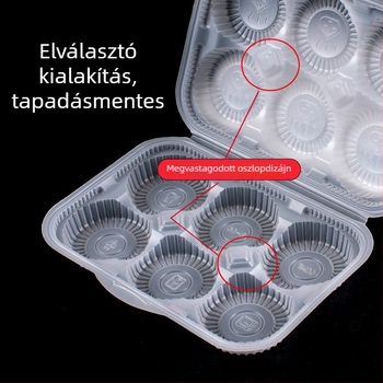 Shaomai tároló doboz, egyszer használatos, PP anyagú, élelmiszer-minőség, mikrohullámú sütő nem alkalmas, testreszabás ügynök által