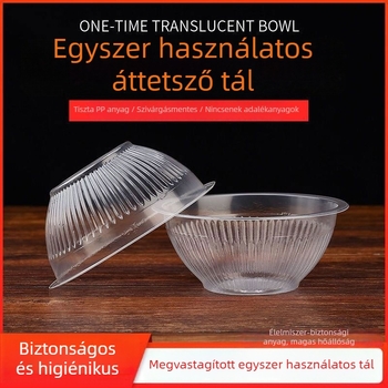 Egyszer használatos műanyag tál éttermi elvitelhez (Kategória: Egyszer használatos tál; Anyag: Műanyag; Import: Nem)