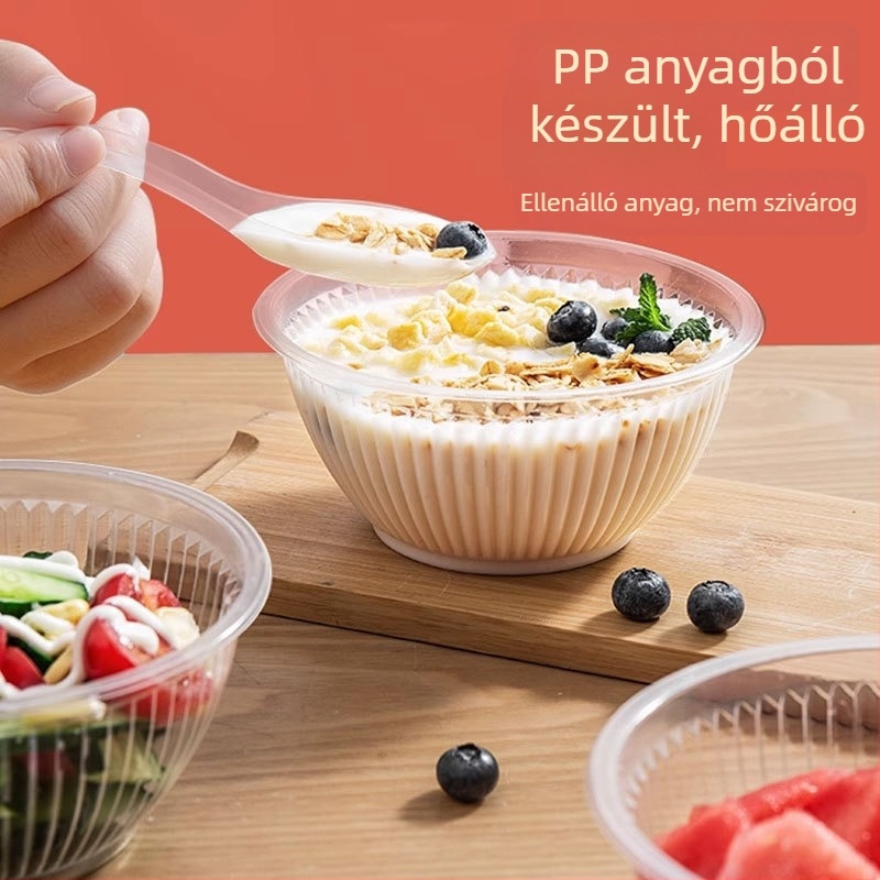 Egyszer használatos műanyag tál éttermi elvitelhez (Kategória: Egyszer használatos tál; Anyag: Műanyag; Import: Nem)