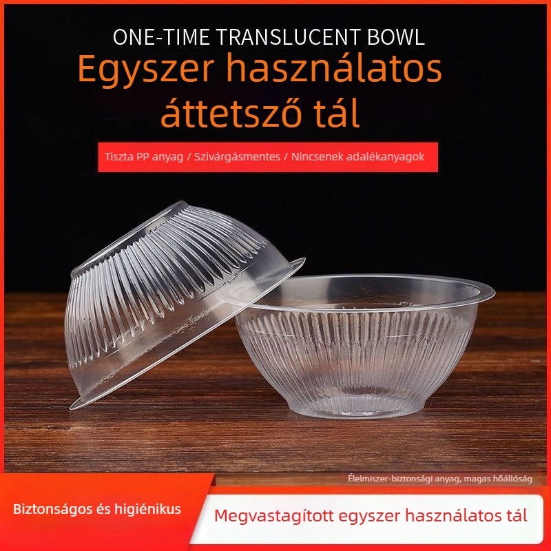 Egyszer használatos műanyag tál éttermi elvitelhez (Kategória: Egyszer használatos tál; Anyag: Műanyag; Import: Nem)