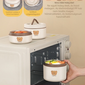 316 rozsdamentes acél izolált ebédes doboz irodai dolgozók számára, felnőttek, nem elektromos, kapacitás 468l