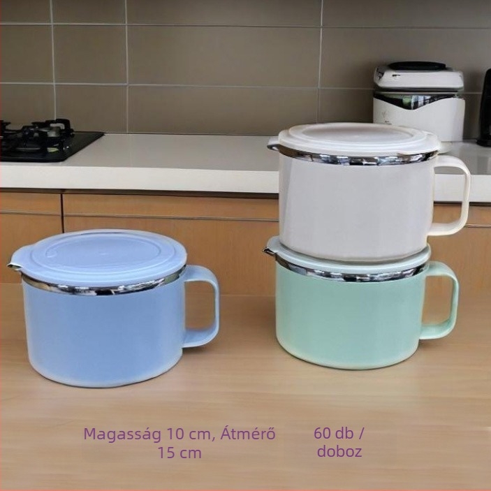 Műanyag ebédhordó, kerek formájú, mikróhullámú sütőben használható, 301-500 ml, 3 rétegű opció, egyszerű stílus