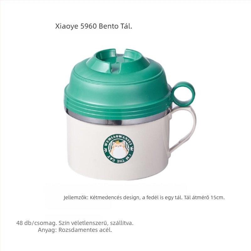 Műanyag ebédhordó, kerek formájú, mikróhullámú sütőben használható, 301-500 ml, 3 rétegű opció, egyszerű stílus