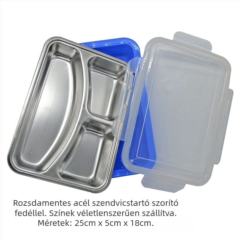 Műanyag ebédhordó, kerek formájú, mikróhullámú sütőben használható, 301-500 ml, 3 rétegű opció, egyszerű stílus