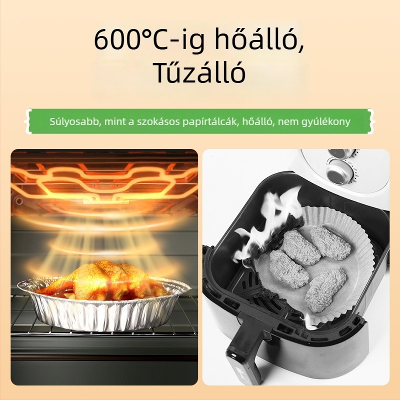 Egyszer használatos papír-alumínium fóliás tál – kör vagy négyszögletes, élelmiszerbiztonságos, 10–55 darab, 3 év eltarthatóság, újrahasznosítható