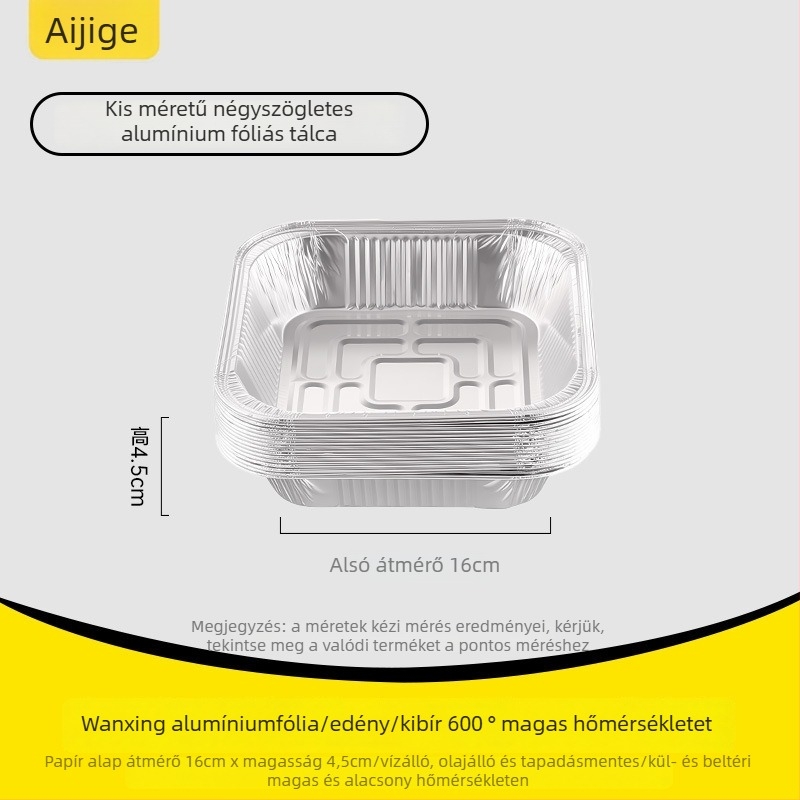 Egyszer használatos papír-alumínium fóliás tál – kör vagy négyszögletes, élelmiszerbiztonságos, 10–55 darab, 3 év eltarthatóság, újrahasznosítható