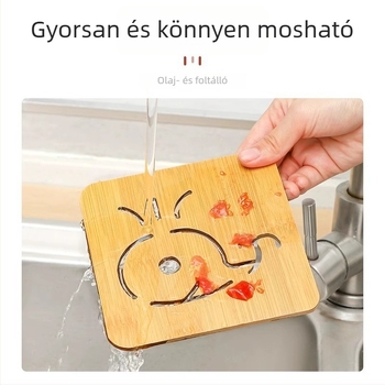 10 darabos faanyagú asztali alátét hőszigeteléssel, csúszásmentes, szabálytalan alakú, karikatúra mintázattal
