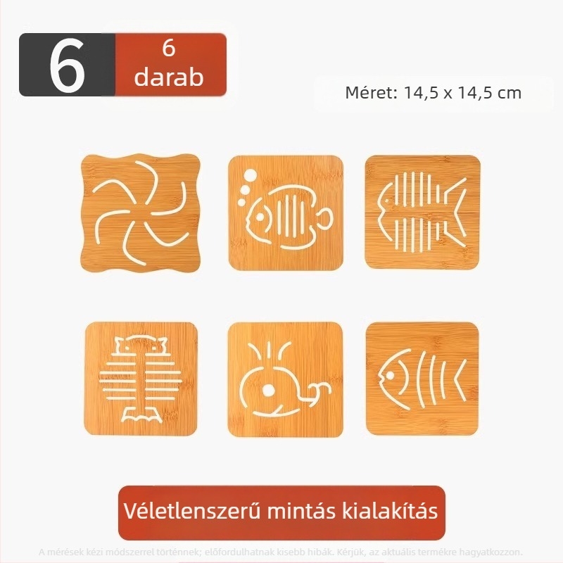 10 darabos faanyagú asztali alátét hőszigeteléssel, csúszásmentes, szabálytalan alakú, karikatúra mintázattal