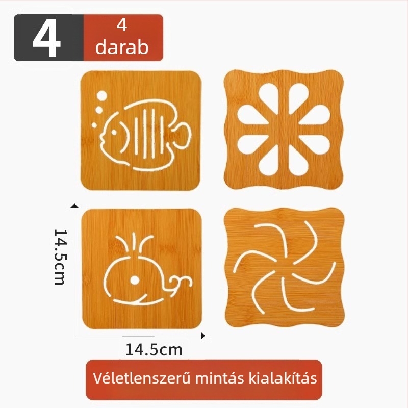 10 darabos faanyagú asztali alátét hőszigeteléssel, csúszásmentes, szabálytalan alakú, karikatúra mintázattal