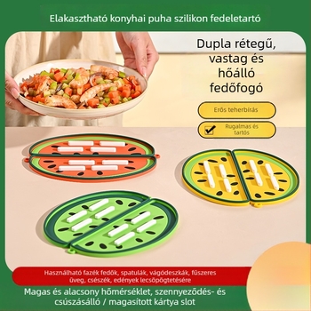 Szilikon konyhapult talpat a fedők és spatulák számára – szabálytalan alakú, rajzfilm mintás, csöpögtetésre és hőszigetelésre