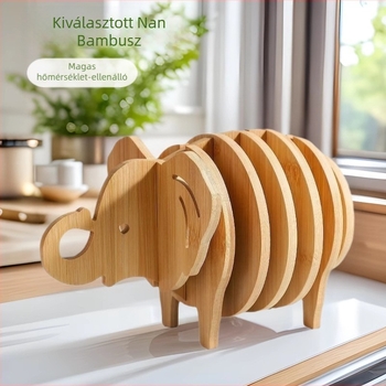 Bambusz állatmotívumos hőszigetelő matrac — vízálló, olajálló, csúszásmentes, lebomló, szabálytalan alak