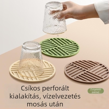 Kör alakú szilikon étkező alátét – hőszigetelő, égésvédő, ideális edényekhez, teáscsészékhez és tálakhoz