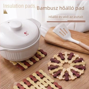 Bambusz hőszigetelő asztali alátét, kör vagy négyzet alakú, modern minimalista stílus, Trend márka, 2019 őszi bevezetés