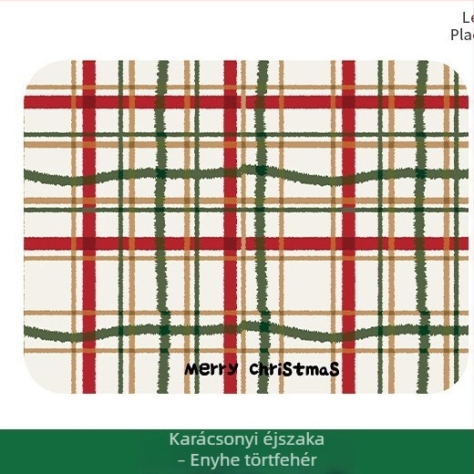 Karácsonyi PVC asztal alátét, vízálló és olajálló, csúszásmentes, dekoratív négyszögletes alátétek a kávéasztalhoz