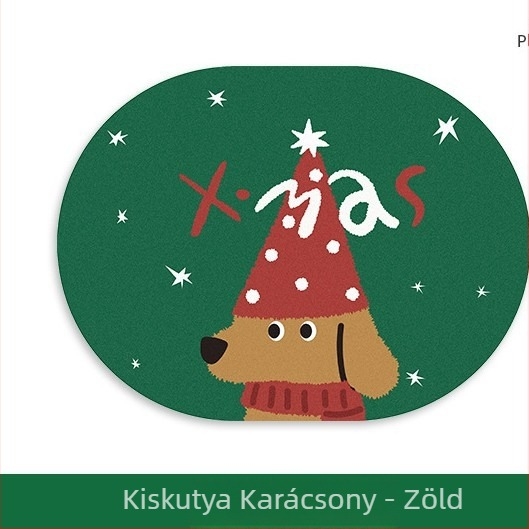 Karácsonyi PVC asztal alátét, vízálló és olajálló, csúszásmentes, dekoratív négyszögletes alátétek a kávéasztalhoz