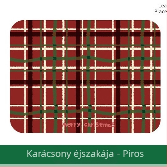 Karácsonyi PVC asztal alátét, vízálló és olajálló, csúszásmentes, dekoratív négyszögletes alátétek a kávéasztalhoz
