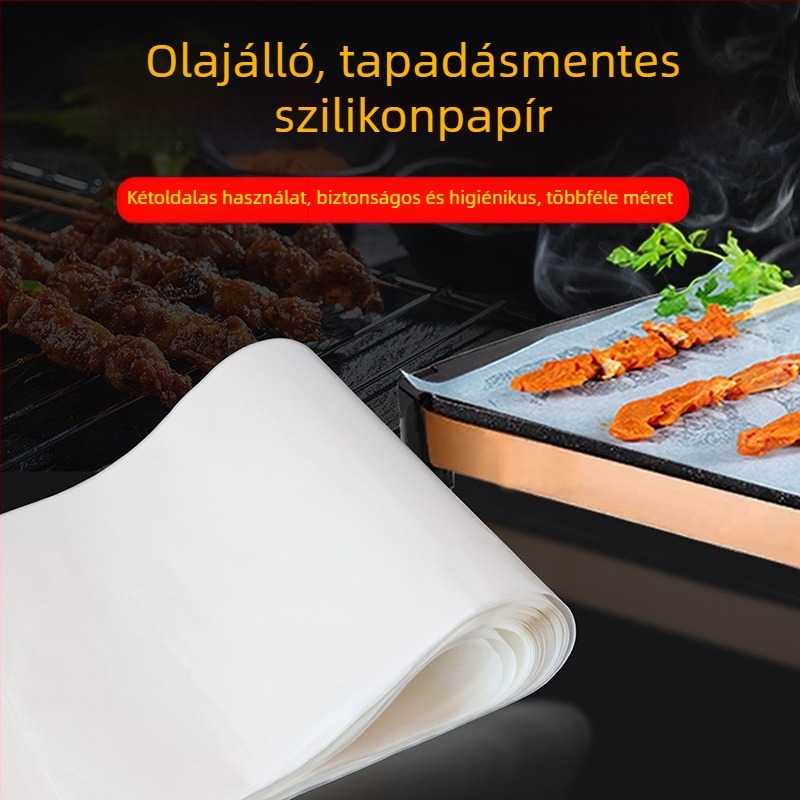 Szilikon bevonat sütőpapír sütéshez és pirításhoz – sütőhöz, Air Fryerhez, grillhez, élelmiszer-minőségű