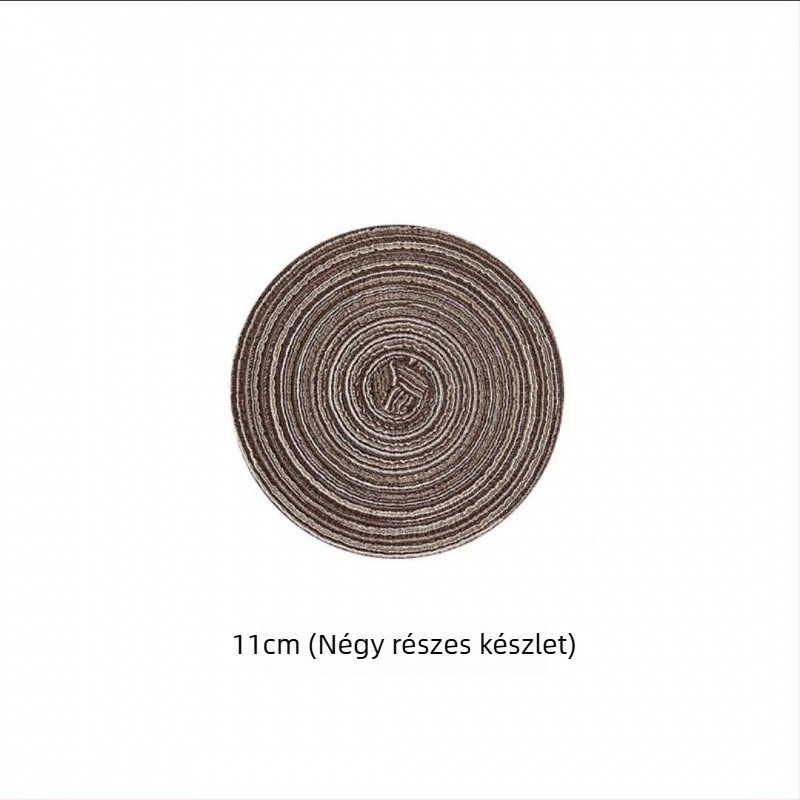 Szövött asztalterítő alátét, kör alakú, textil anyag, karikatúra mintázat, nordic stílus