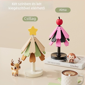 Karácsonyfa alakú szilikon hőálló alátét, étkezési és pohár alátét, egyszínű, szabálytalan alakú
