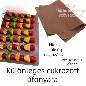 Magas hőmérsékletű, tapadásmentes sütőmat PTFE bevonatú olajvászonból, újrafelhasználható, 130 g/m²