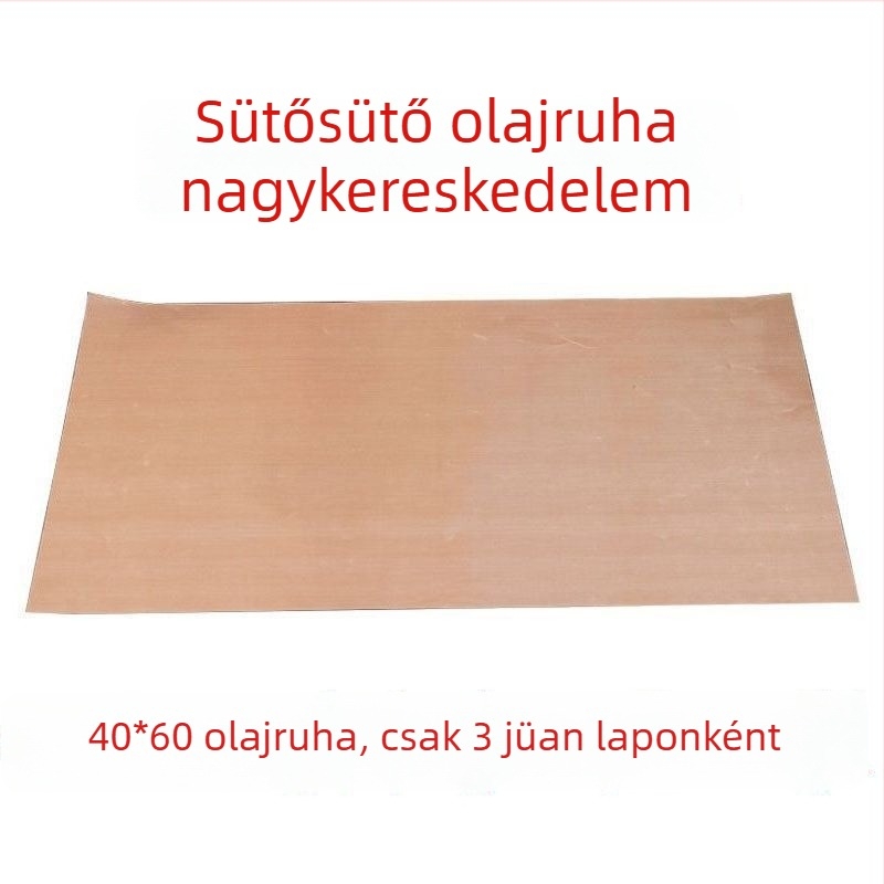 Magas hőmérsékletű, tapadásmentes sütőmat PTFE bevonatú olajvászonból, újrafelhasználható, 130 g/m²