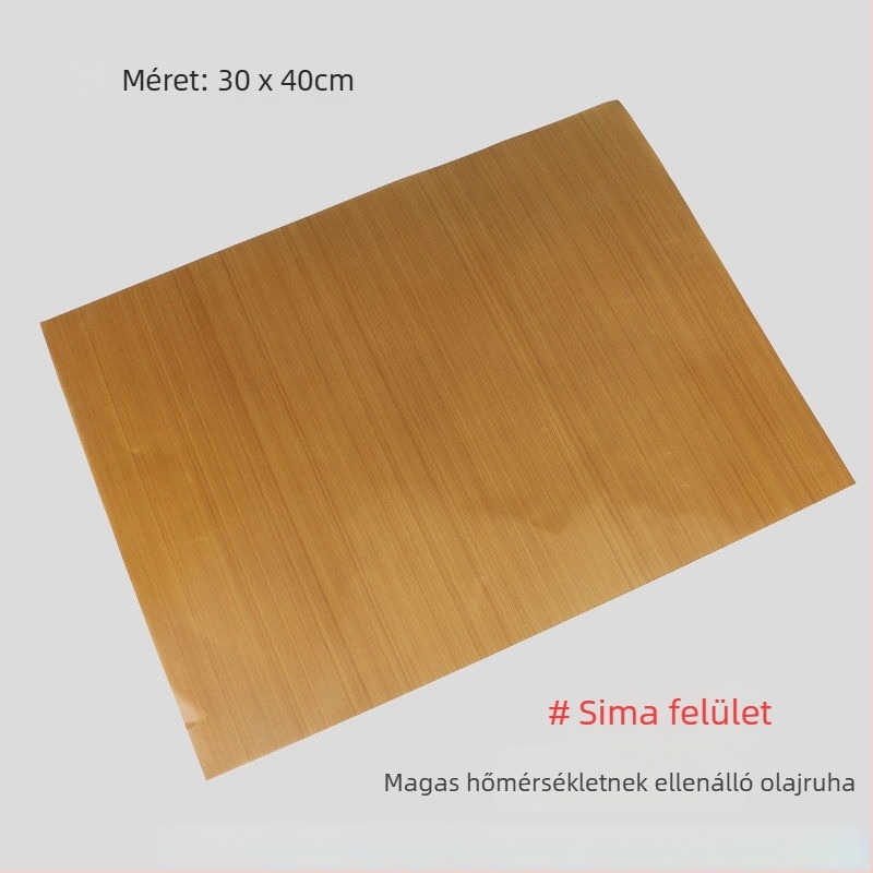 Magas hőmérsékletű, tapadásmentes sütőmat PTFE bevonatú olajvászonból, újrafelhasználható, 130 g/m²
