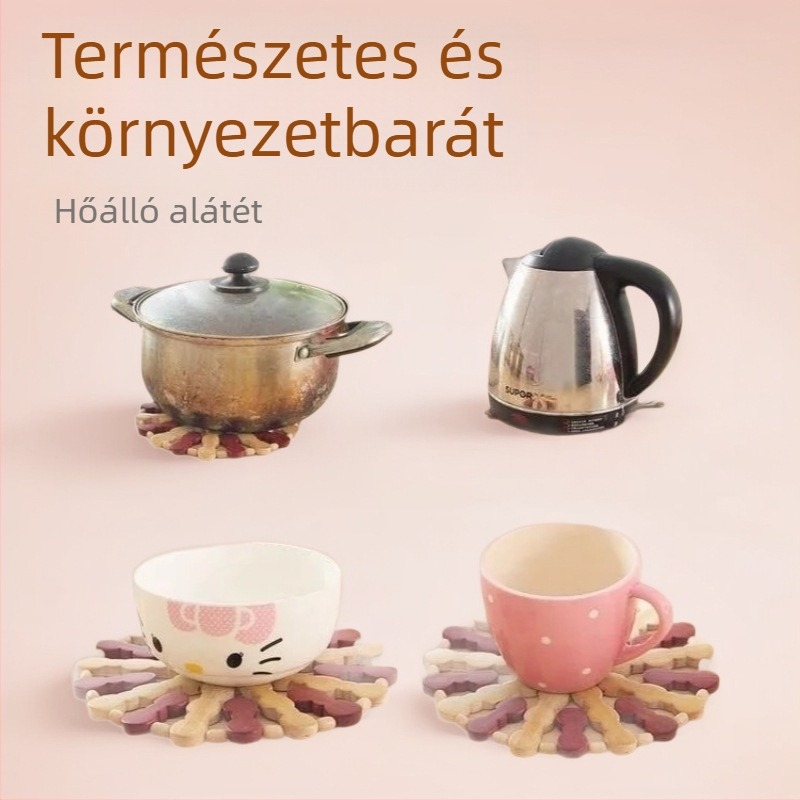 Kerek bambusz tálalapok hőszigetelő alátétek étkezéshez
