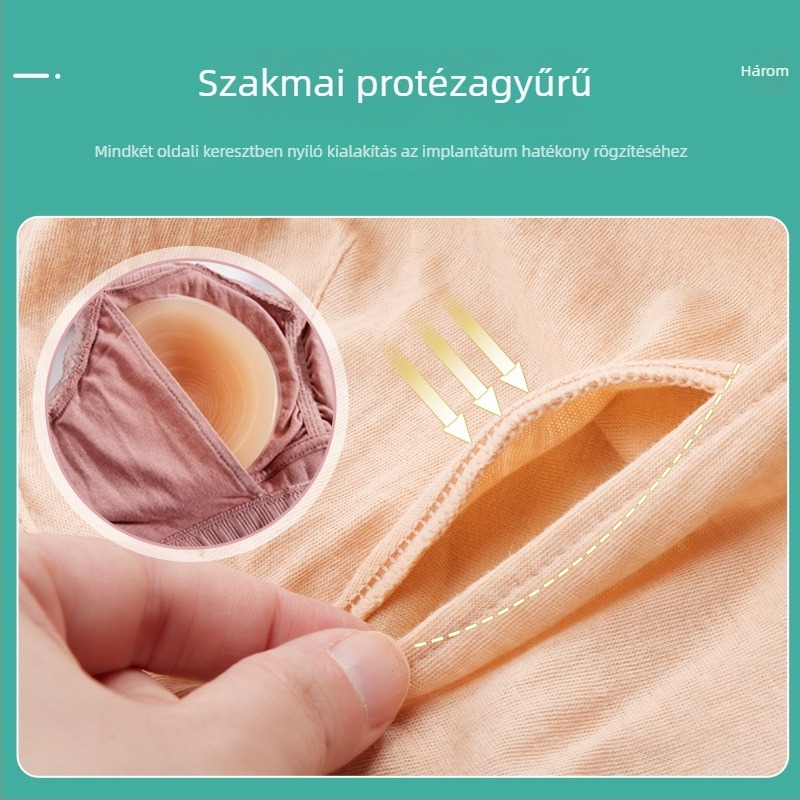 Pamut posztmasztektómiai melltartó-vest pamutból, teljes kosár, vékony formázott kosár, rögzített kettős vállpánt, elől záródó