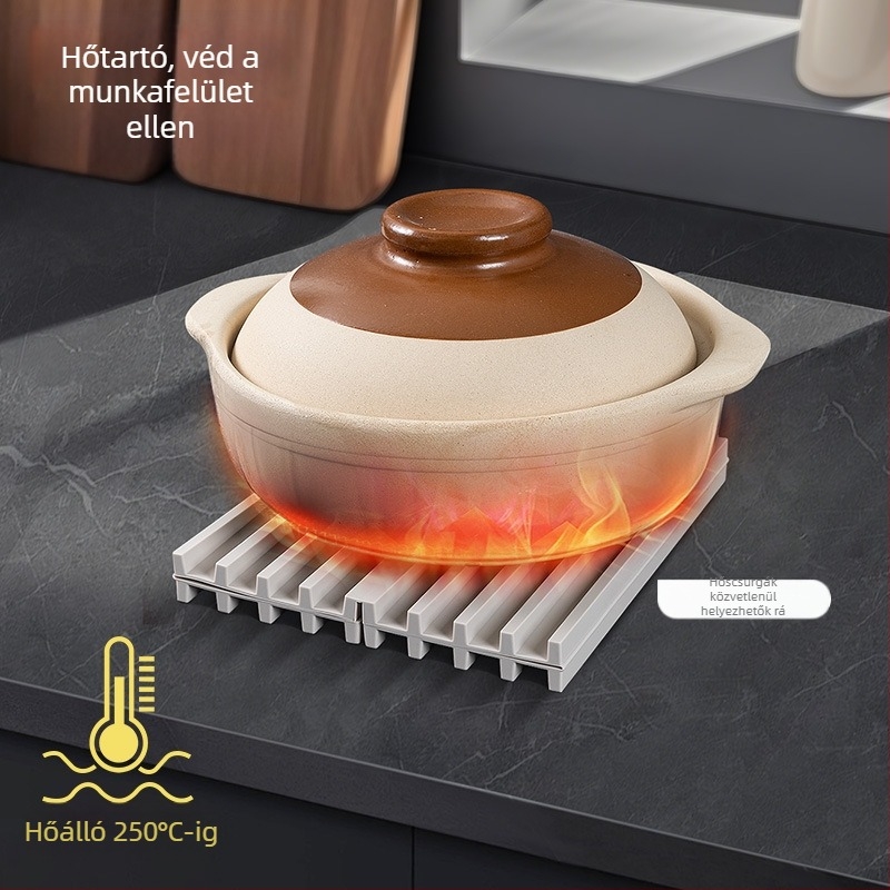 Konyhai leeresztő matrac négyzet alakú, TPR anyag, lejtős elvezetés, egyszerű stílus, biológiailag lebomló
