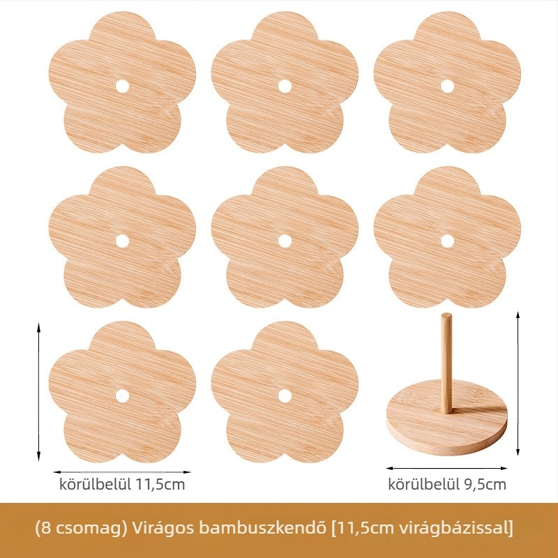 Nanmu bambusz hőszigetelő étkezés alátét, szabálytalan alakú, égés elleni, tálakhoz és edényekhez