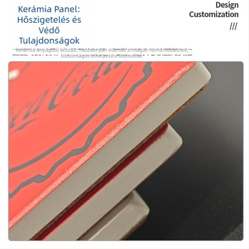 Kerámia poháralátét, vízfelvevő, csúszásmentes, szigetelő réteg, kerek alakú