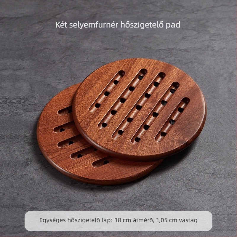 Kör alakú fa hőszigetelő alátét edényekhez, csúszásmentes, prémium minőség, kínai stílus
