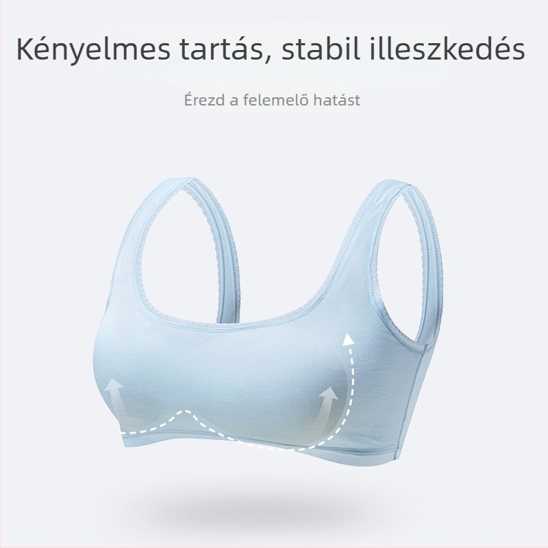 Könnyű csipkés, drót nélküli melltartó tinédzsereknek, teljes kosár, vékonyan formázott kosarakkal