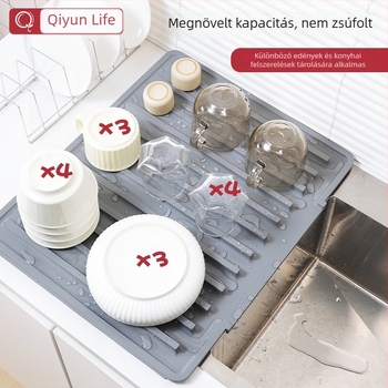 Silikonból készült lefolyó alátét a konyhapultodra, hőálló és égésvédett, mosogatóhoz