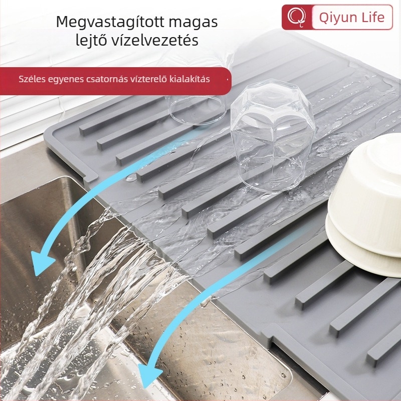 Silikonból készült lefolyó alátét a konyhapultodra, hőálló és égésvédett, mosogatóhoz