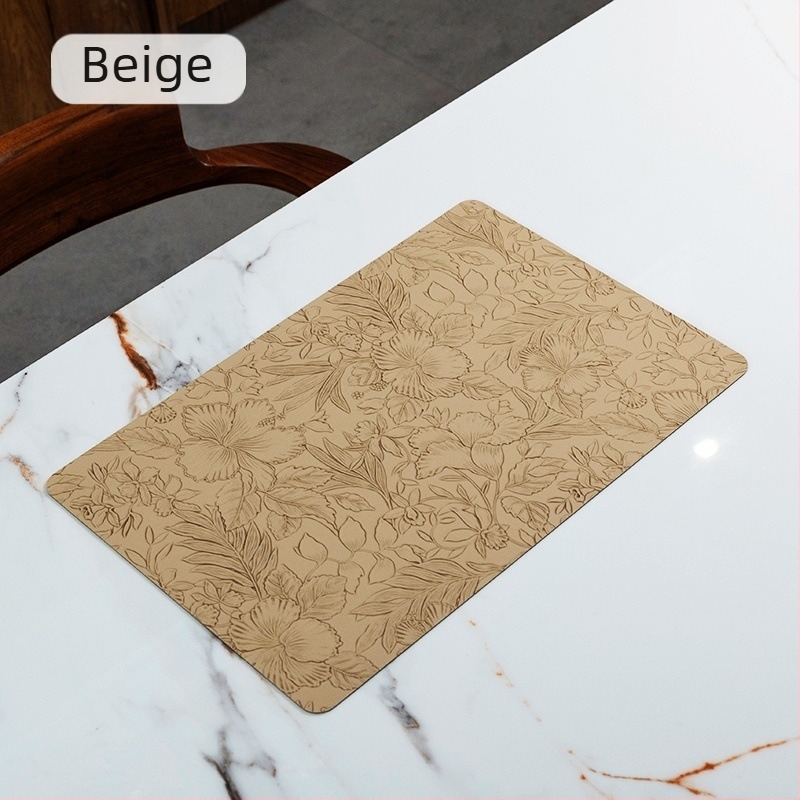 Ou Jie PVC étkezési alátét virágos mintával, négyzet alakú, 0,15 cm vastagság
